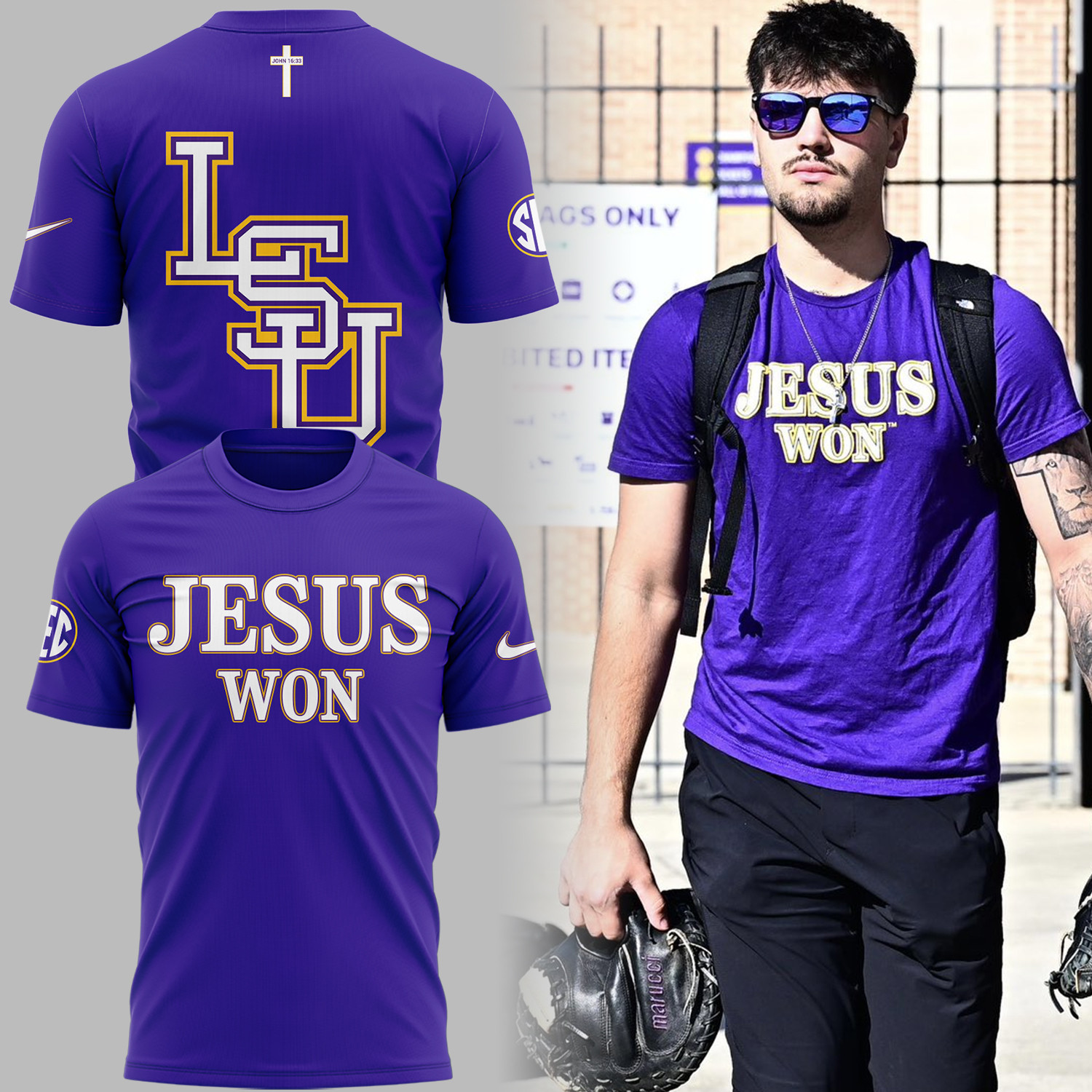 LSU Tigers JESUS WON T-Shirt Presents For Football Fans Oregontrailrvpk Shirt