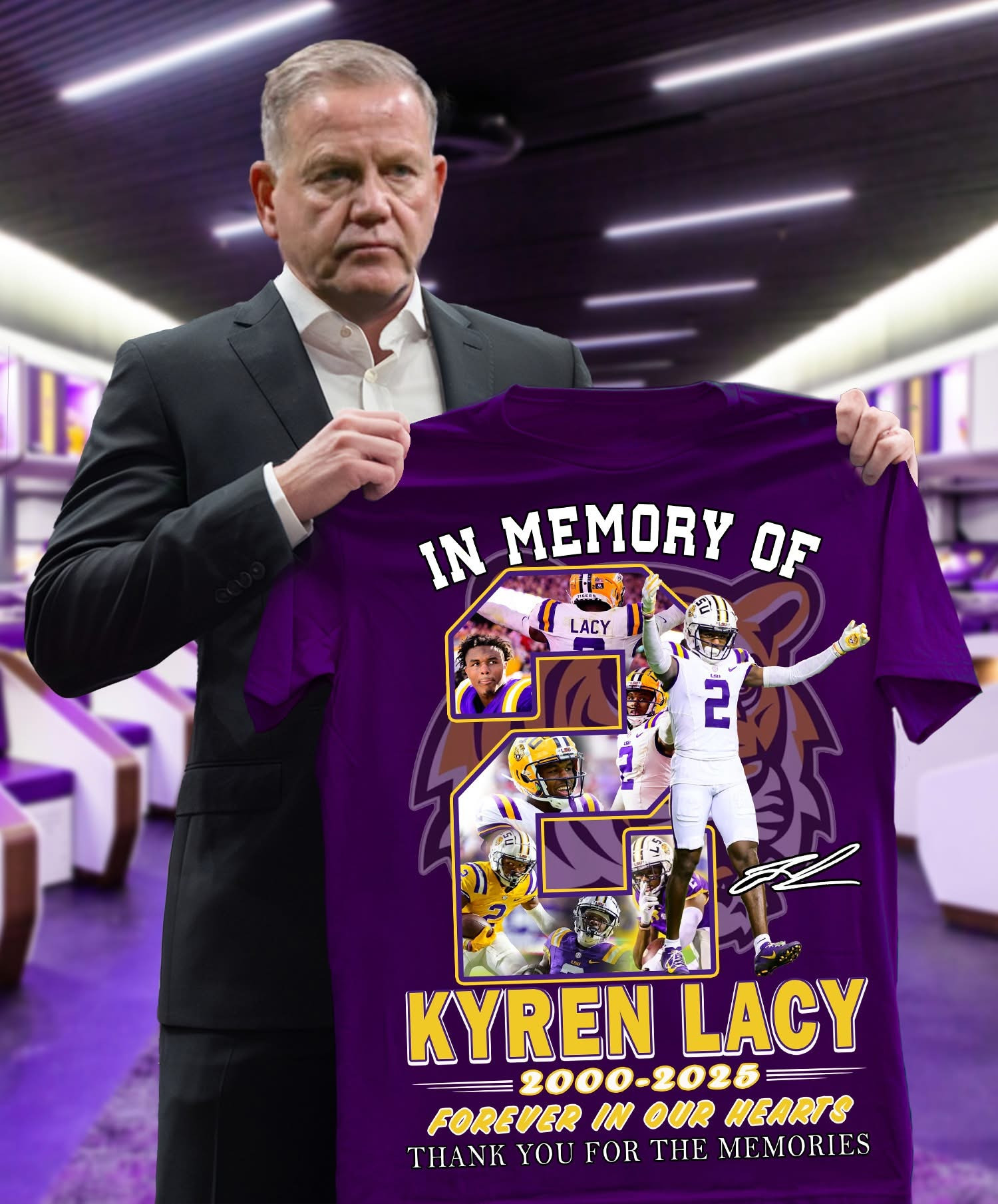 LSU Tigers Rip Kyren Lacy 2000-2025 Purple Shirt Oregontrailrvpk Shirt