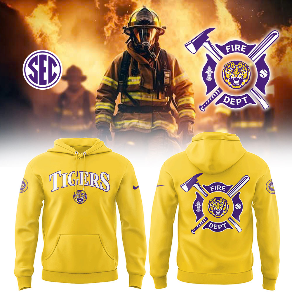 LSU Tigers x Firefighter Appreciation Night Hoodie Gift Ideas For Baseball Players