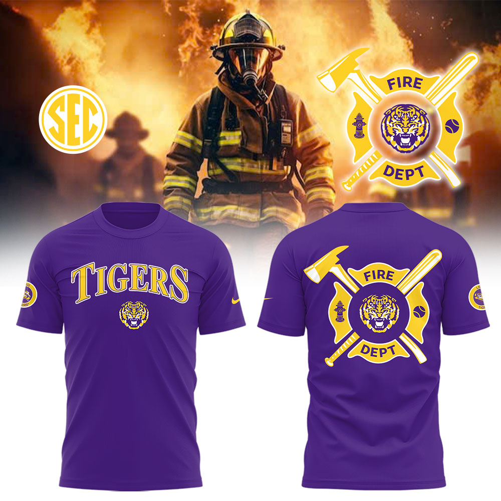 LSU Tigers x Firefighter Appreciation Night T-Shirt Baseball Coach Gift Ideas Oregontrailrvpk Shirt