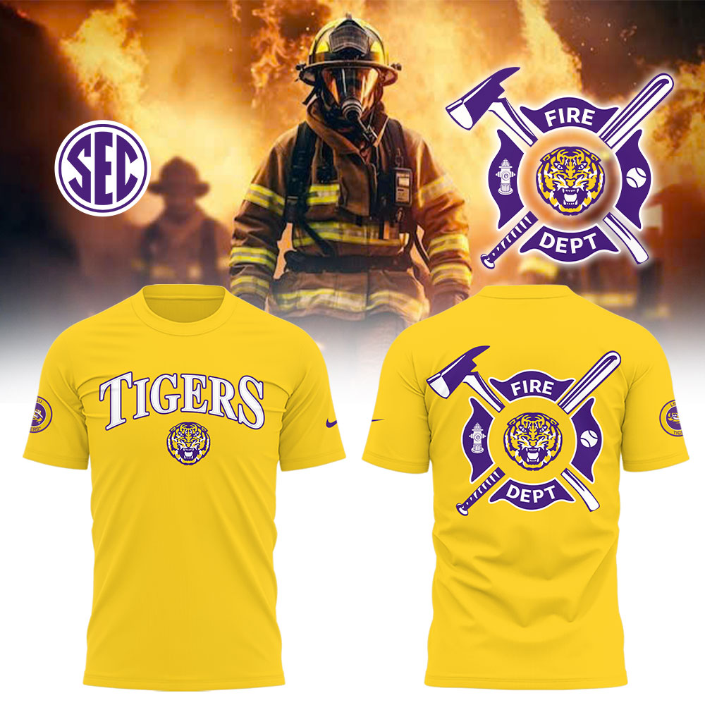 LSU Tigers x Firefighter Appreciation Night T-Shirt For Baseball Players Oregontrailrvpk Shirt