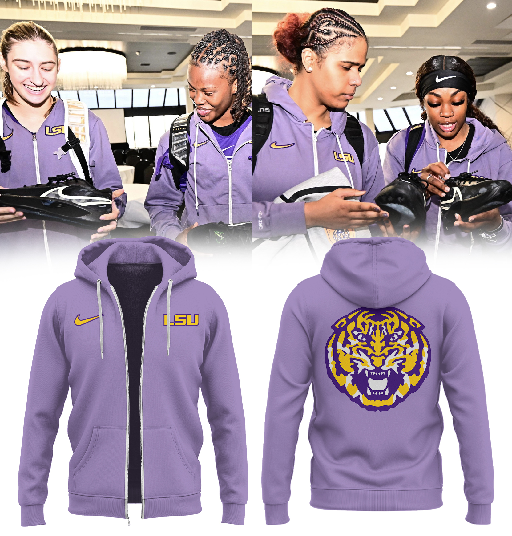 LSU Women's Basketball Zip Hoodie Senior Night Gifts For Basketball Players