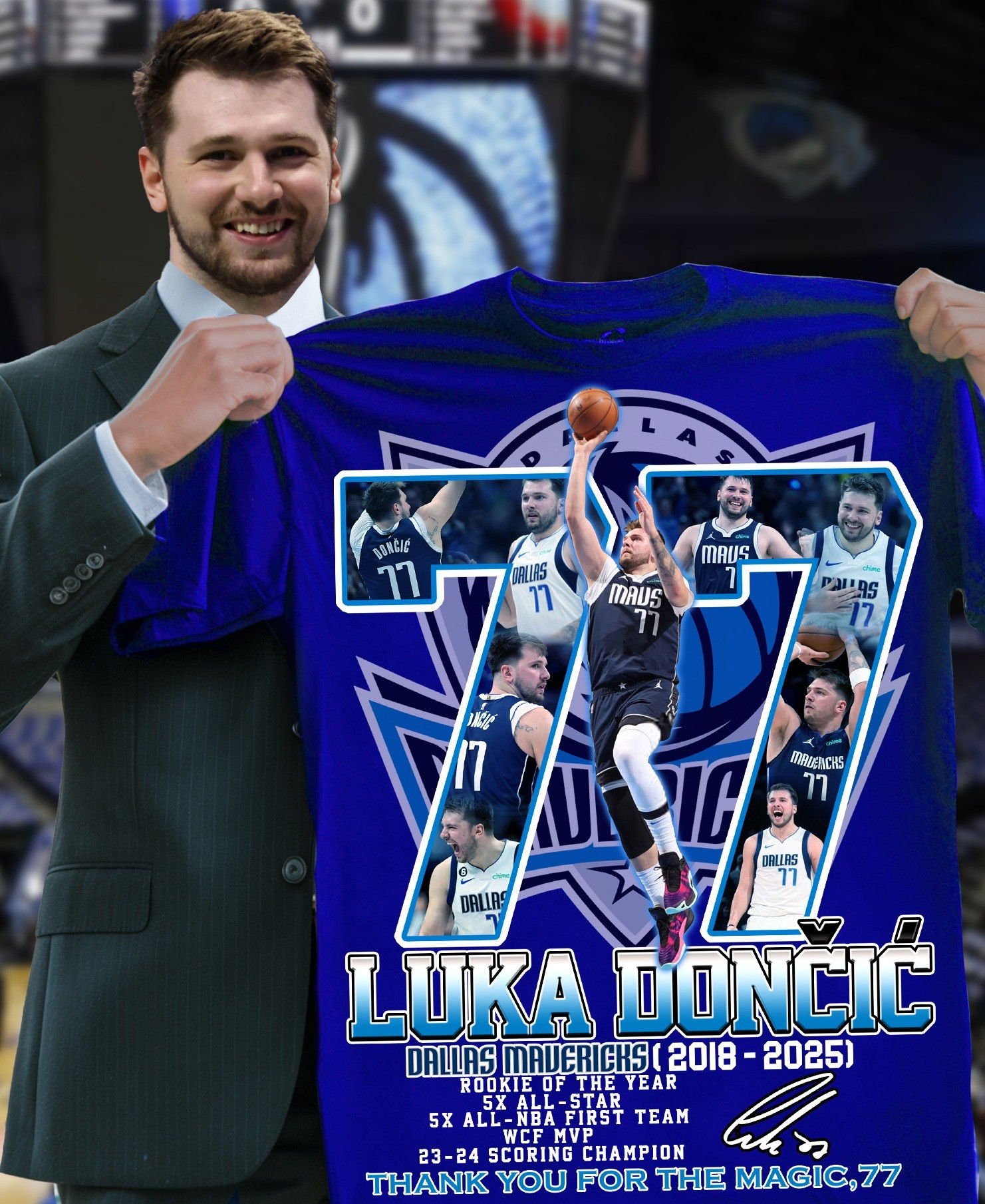 Luka Doncic Thank You For The Magic 77 T-Shirt Los Angeles Lakers Oregontrailrvpk Shirt