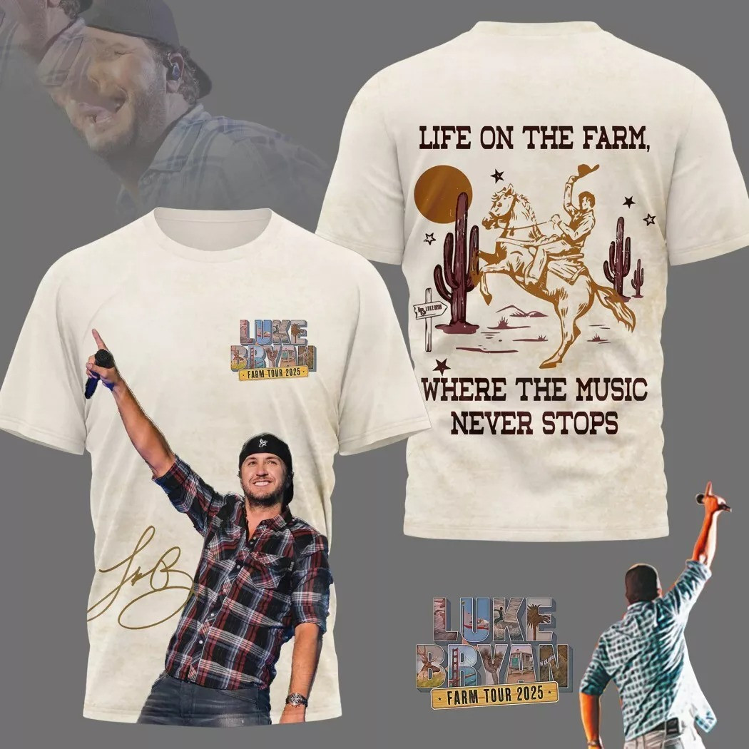Luke Bryan Farm Tour 2025 3D T-Shirt For For Husband Oregontrailrvpk Shirt