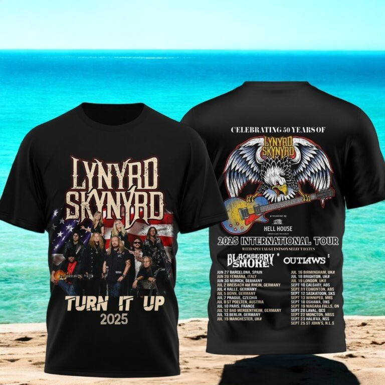 Lynyrd Skynyrd 2025 International Tour 3D Shirt Music Lover Gifts For Him Oregontrailrvpk Shirt