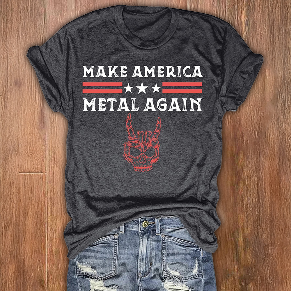 Make America Metal Again T-Shirt Womens Gifts For Metallica Fans For Her Oregontrailrvpk Shirt