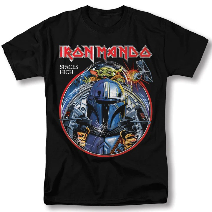 Mandalorian Iron Maiden x Star Wars T-Shirt Gift For Star Wars Fans Oregontrailrvpk Shirt