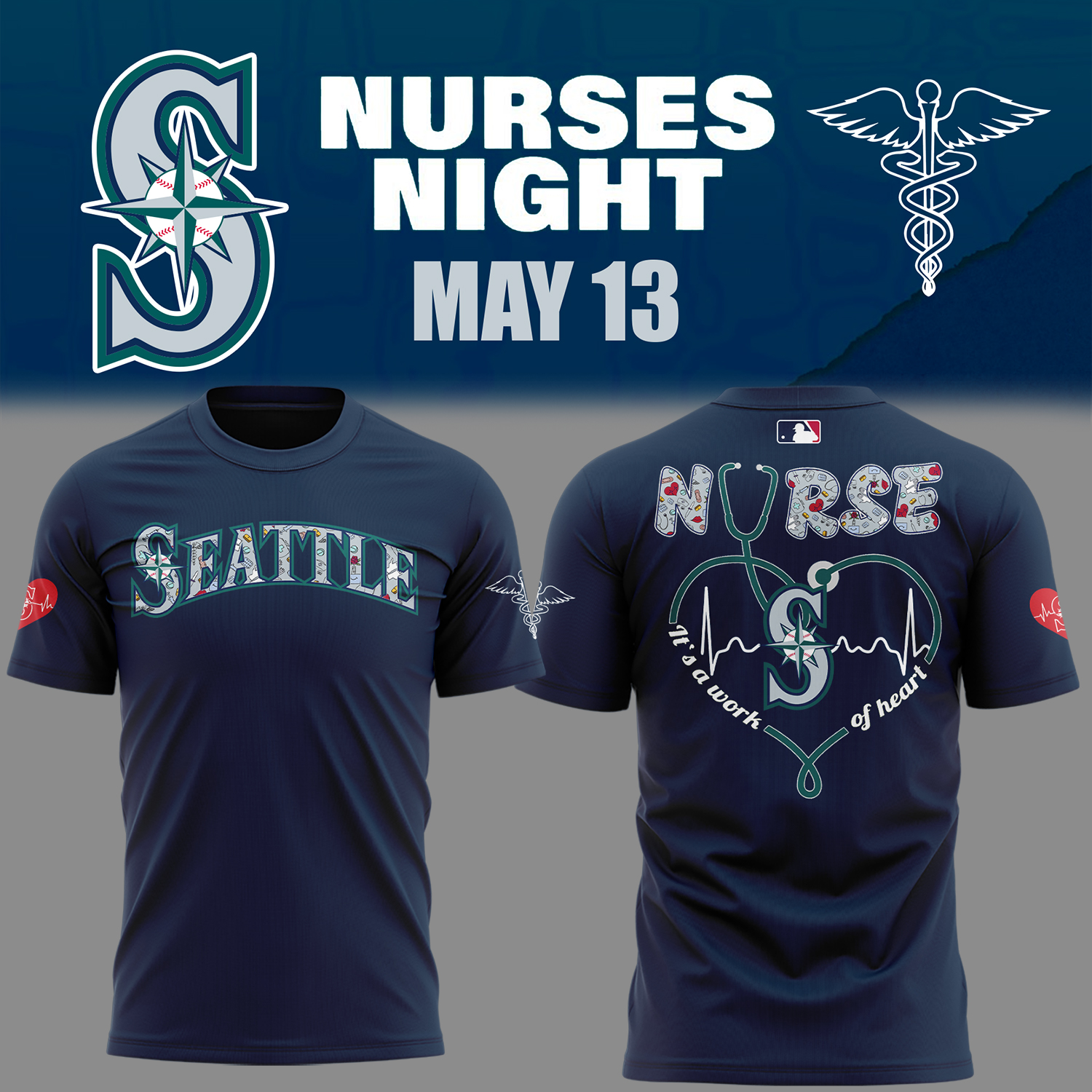 Mariners Nurses Night T-Shirt Gift Ideas For Baseball Players Oregontrailrvpk Shirt