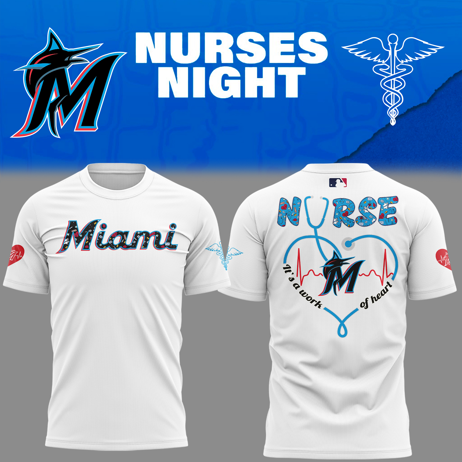Marlins Nurses Night T-Shirt Baseball Father's Day Gifts Oregontrailrvpk Shirt