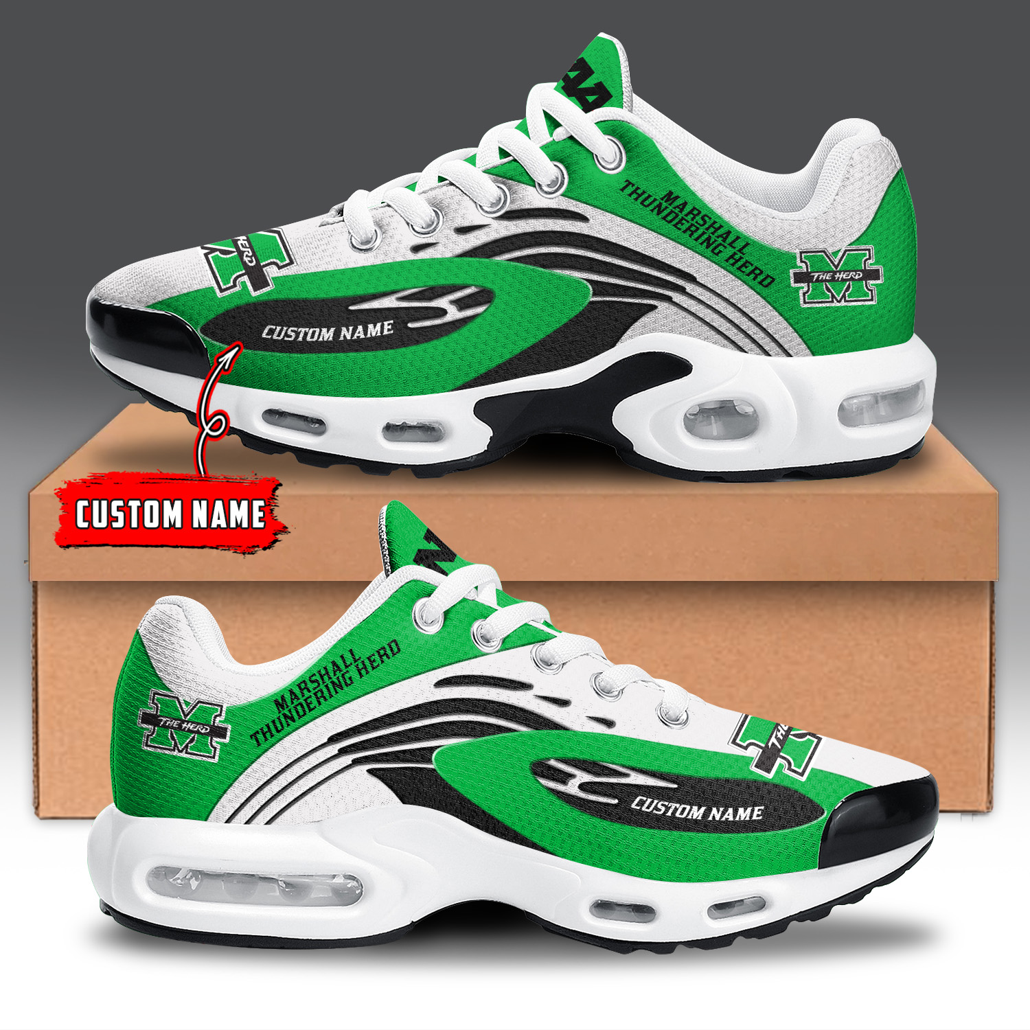 Marshall Thundering Herd Air Max Plus Shoes Sneakers For Men And Women