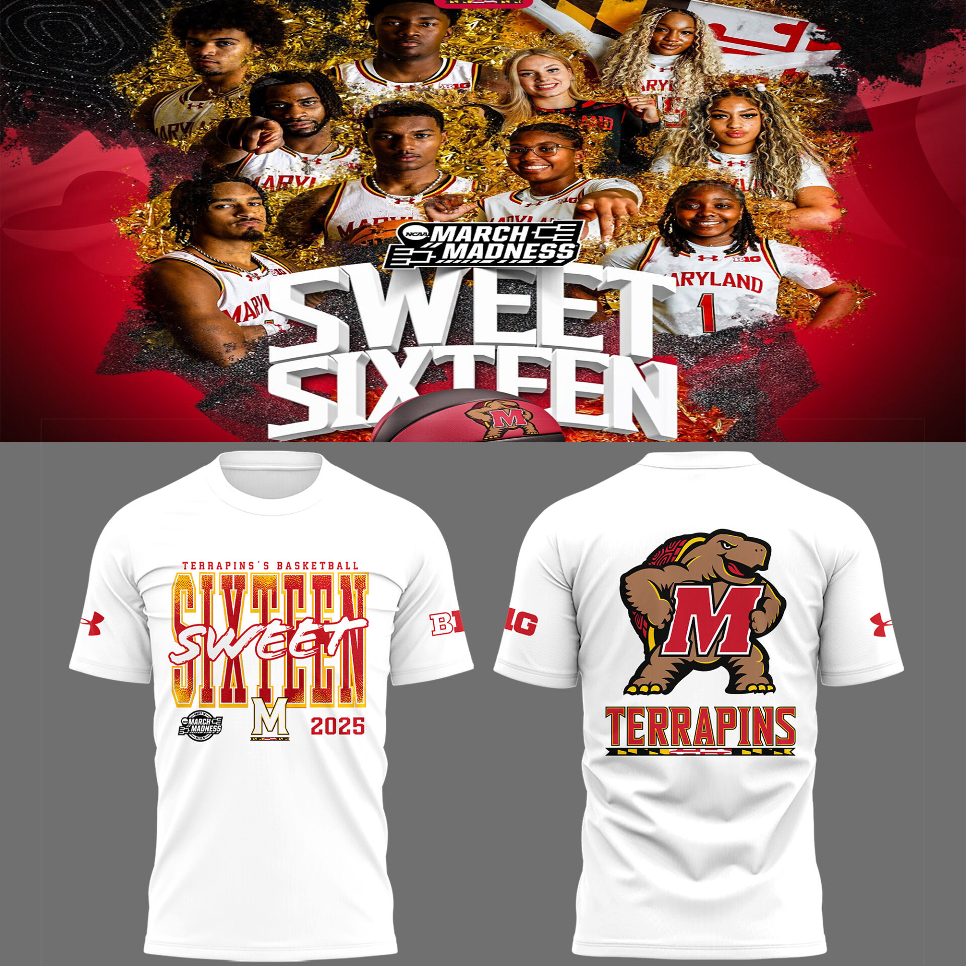 Maryland Sweet Sixteen March Madness 2025 T-Shirt For Husband Oregontrailrvpk Shirt