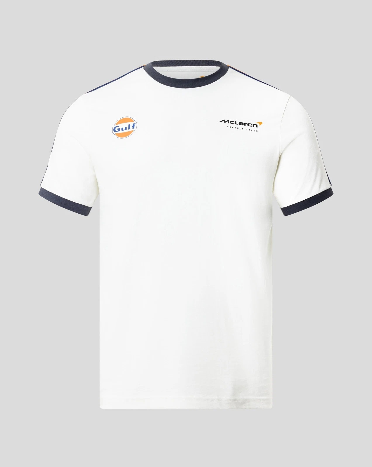 McLaren Racing F1 Gulf Ringer Taper Snow White T-Shirt Gift For McLaren Fans Oregontrailrvpk Shirt