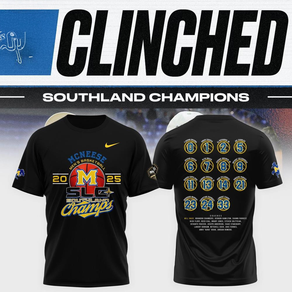 McNeese State Cowboys Clinched Southland Champions Shirt Football Related Gifts Oregontrailrvpk Shirt