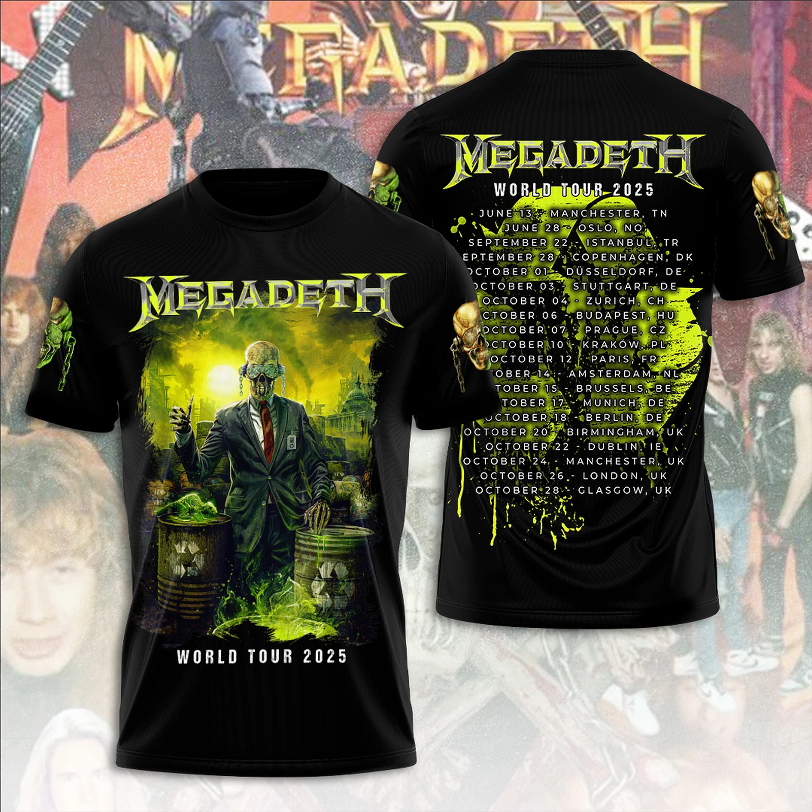 Megadeth Band World tour 2025 3D T-shirt Oregontrailrvpk Shirt