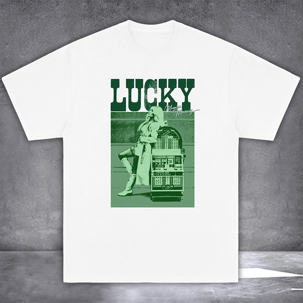 Megan Moroney Merch T-Shirt Lucky Portrait Tee Shirts Tour Merch Country Music Lover Gifts Oregontrailrvpk Shirt