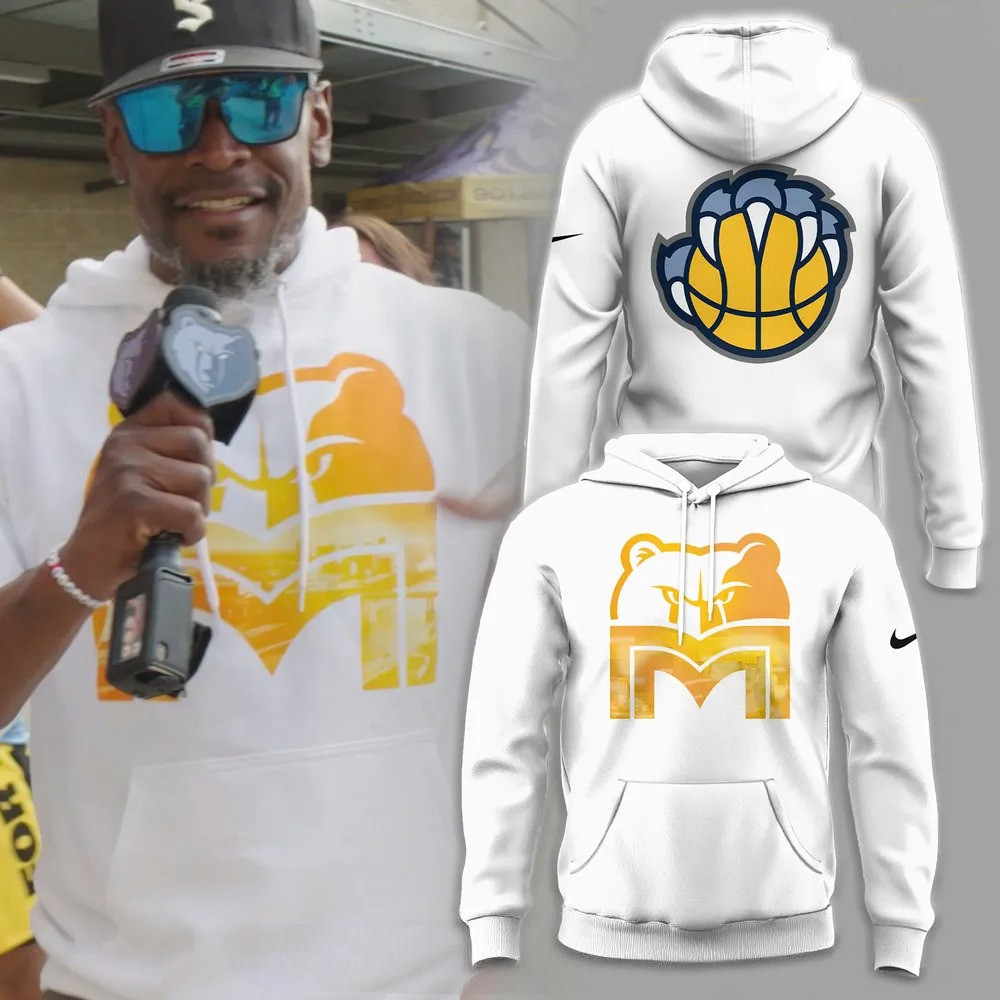 Memphis Grizzlies City Skyline White Hoodie Good Gifts For Basketball Fans