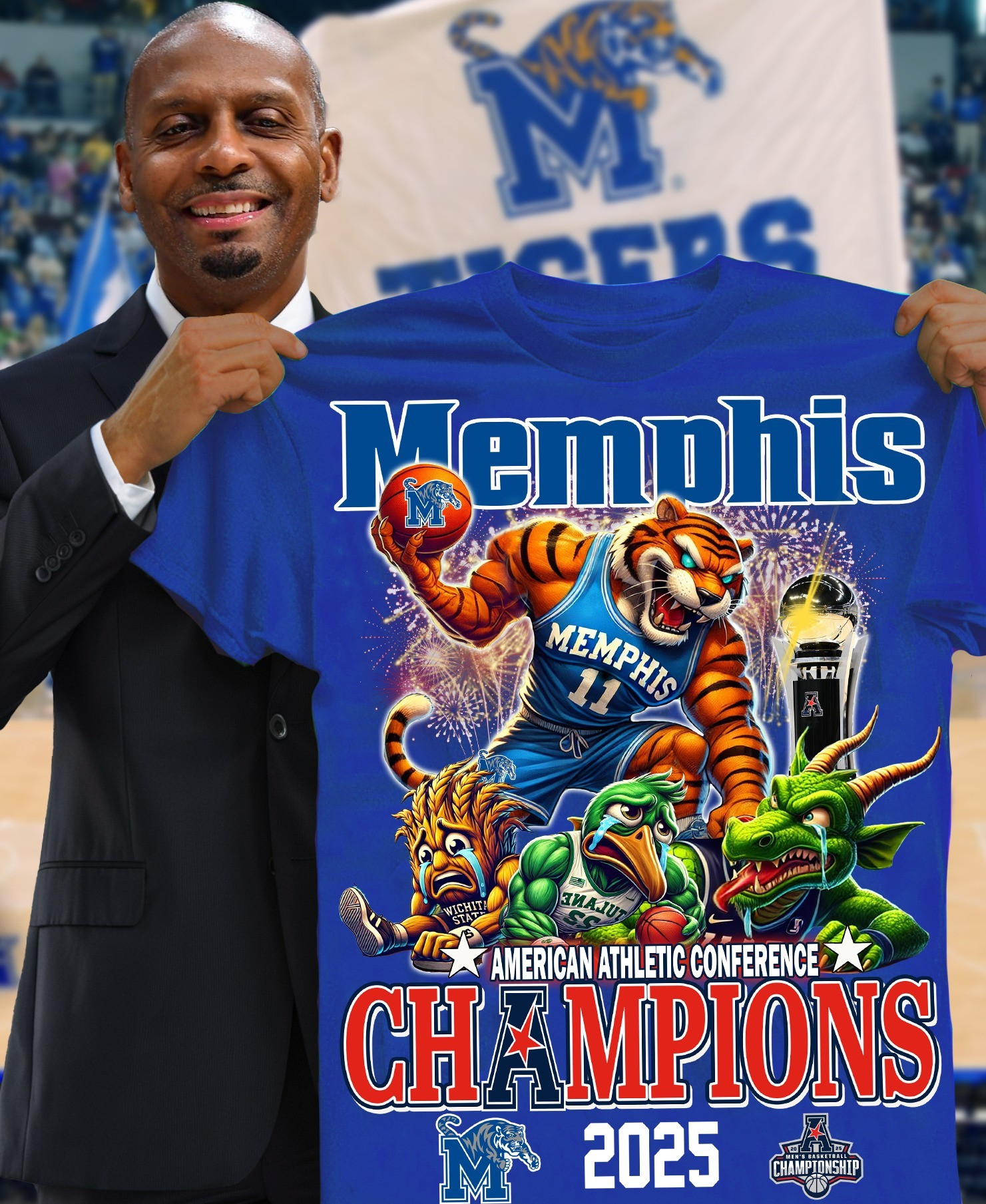 Memphis Tiger American Athletic Conference Champions Shirt 2025 Basketball Fan Merch Gifts Oregontrailrvpk Shirt