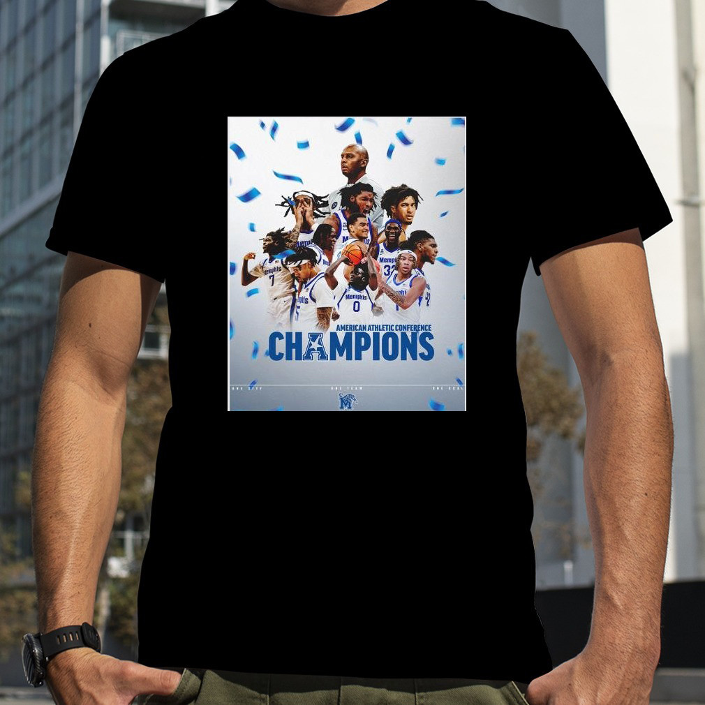 Memphis Tigers Men's Basketball 2025 AAC Tournament Champions Go Tigers Go Shirt Oregontrailrvpk Shirt