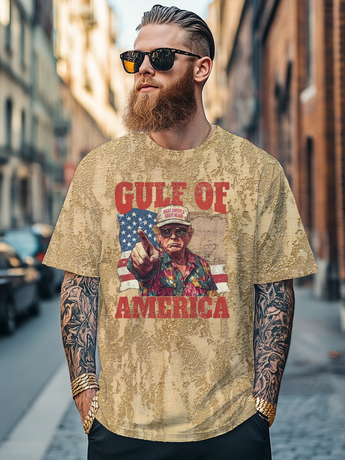 Men's American Bay Fun Trump Avant-garde Multicolor Fit T-shirts Oregontrailrvpk Shirt