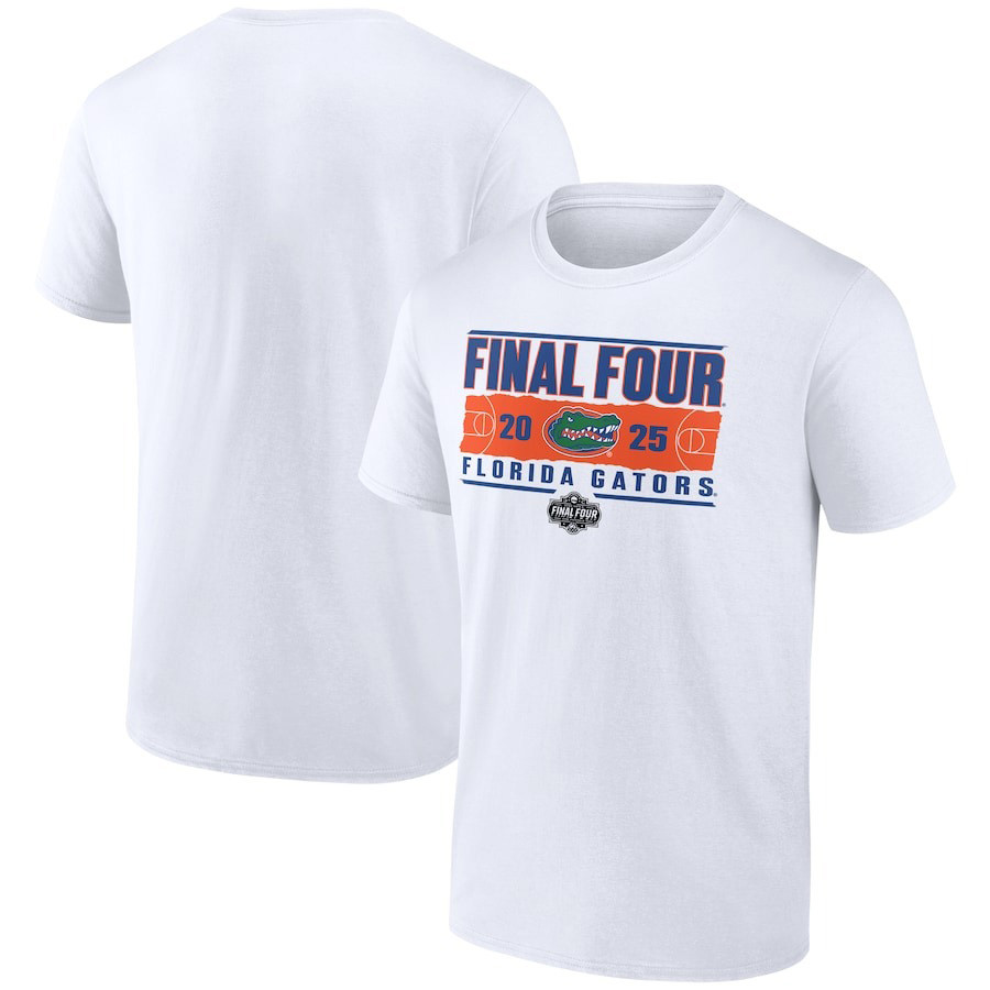 Men's White Florida Gators 2025 NCAA Men's Basketball Tournament March Madness Final Four Rebound T-Shirt Oregontrailrvpk Shirt