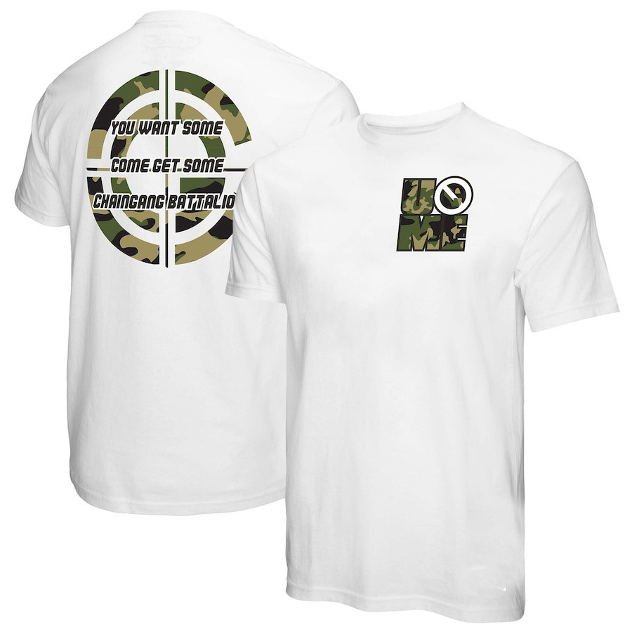 Men's White John Cena WrestleMania There And Back Camo Graphic T-Shirt Oregontrailrvpk Shirt