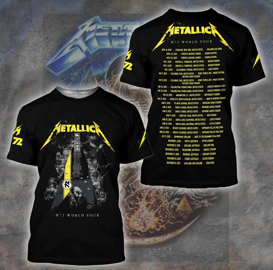 Metallica M72 World Tour 2025 3D T-Shirt For People Who Like Music Oregontrailrvpk Shirt