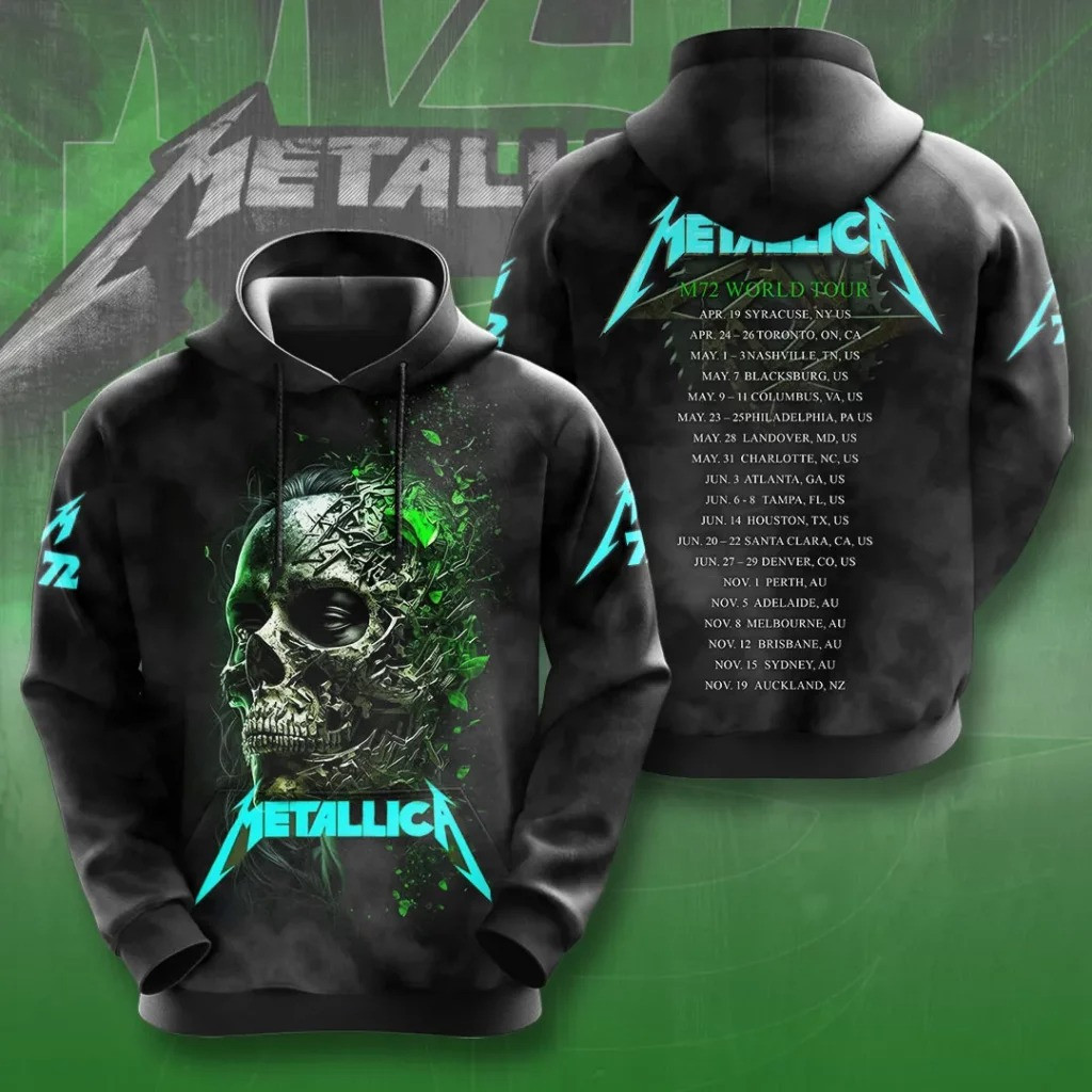 Metallica M72 World Tour 2025 Hoodie Apparel Metallica Tour Merchandise Unique