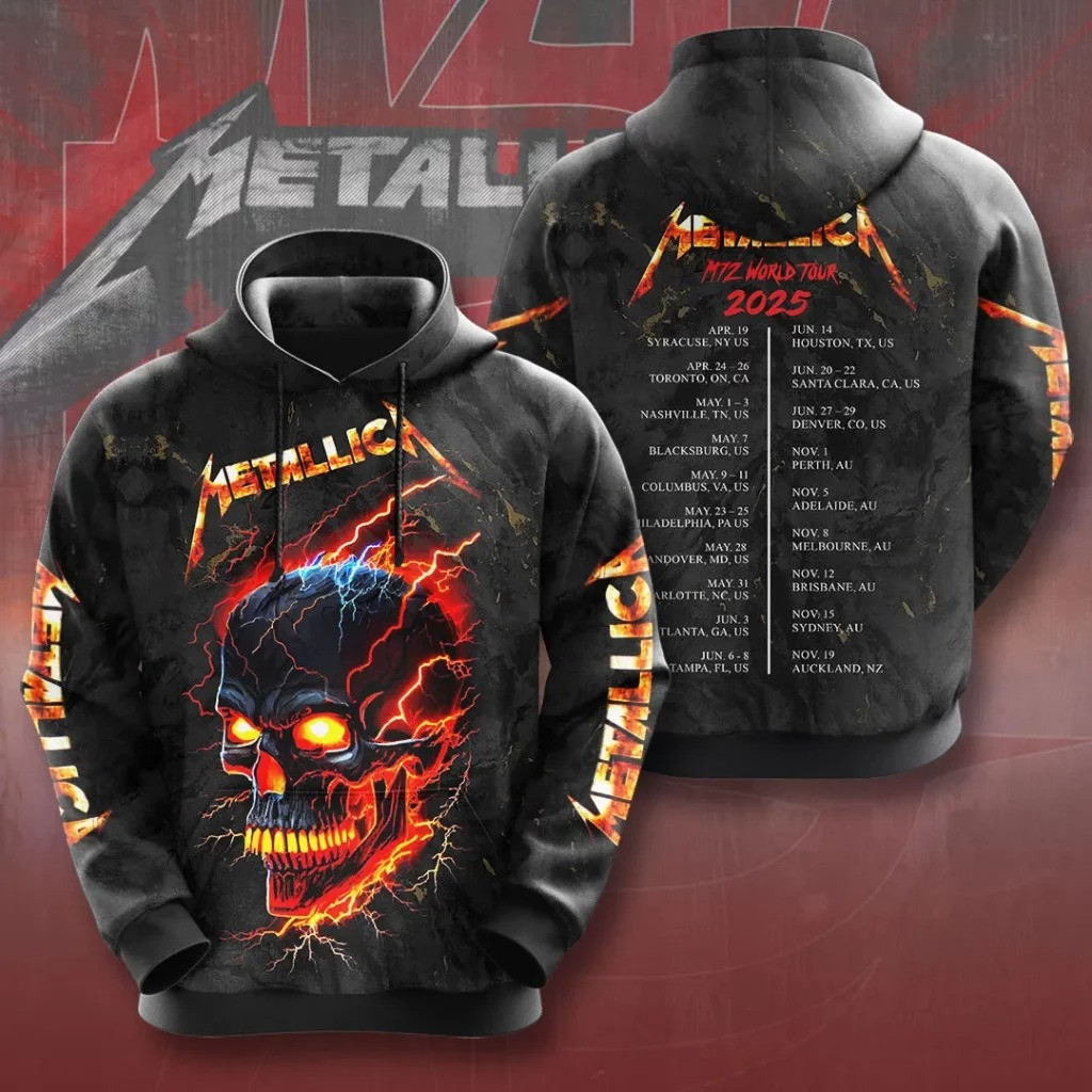 Metallica M72 World Tour 2025 Merch Hoodie Unique Gifts For Metallica Fans Lovers