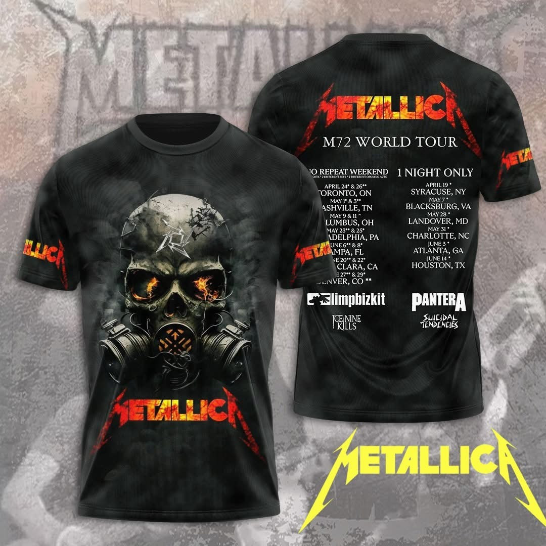 Metallica M72 World Tour 2025 Merch T-Shirt Apparel Cool Gifts For Metallica Fans Lovers Oregontrailrvpk Shirt
