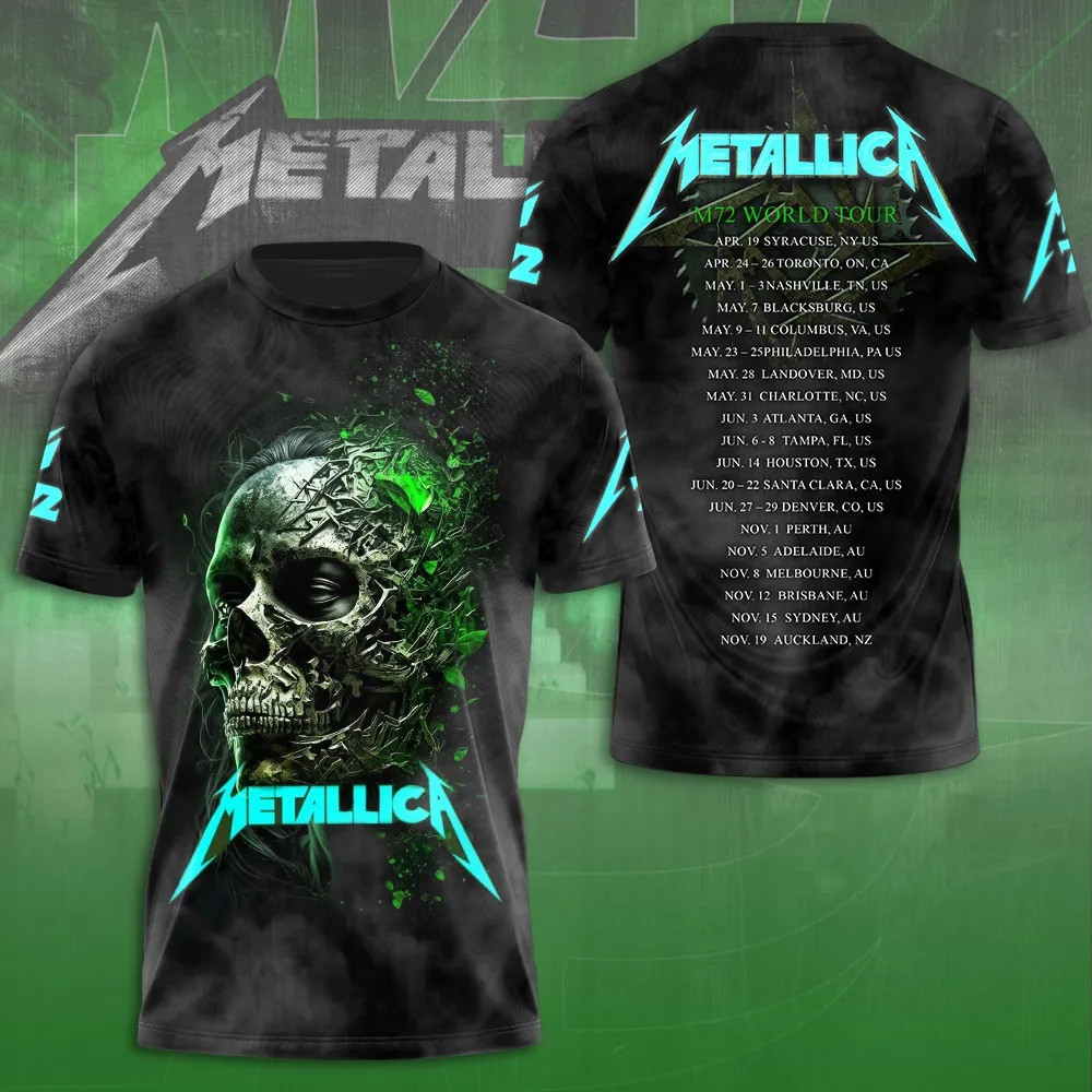 Metallica M72 World Tour 2025 Merch T-Shirt Apparel Metallica Oregontrailrvpk Shirt