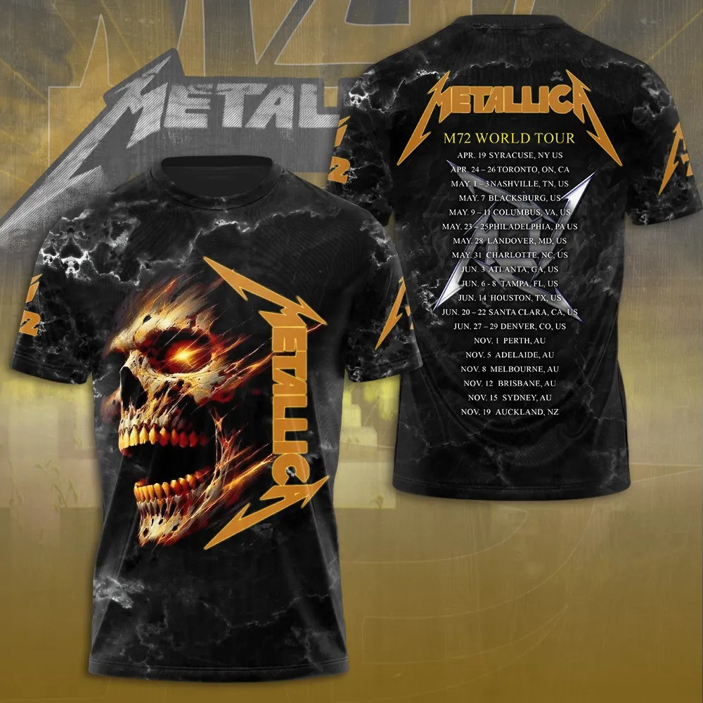 Metallica M72 World Tour 2025 Merch T-Shirt Cool Gifts For Metallica Fans Lovers Oregontrailrvpk Shirt