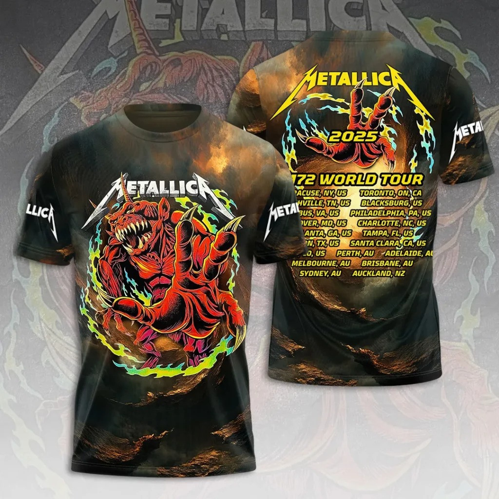 Metallica M72 World Tour 2025 Merch T-Shirt Men's Best Gifts For Metallica Fans Oregontrailrvpk Shirt