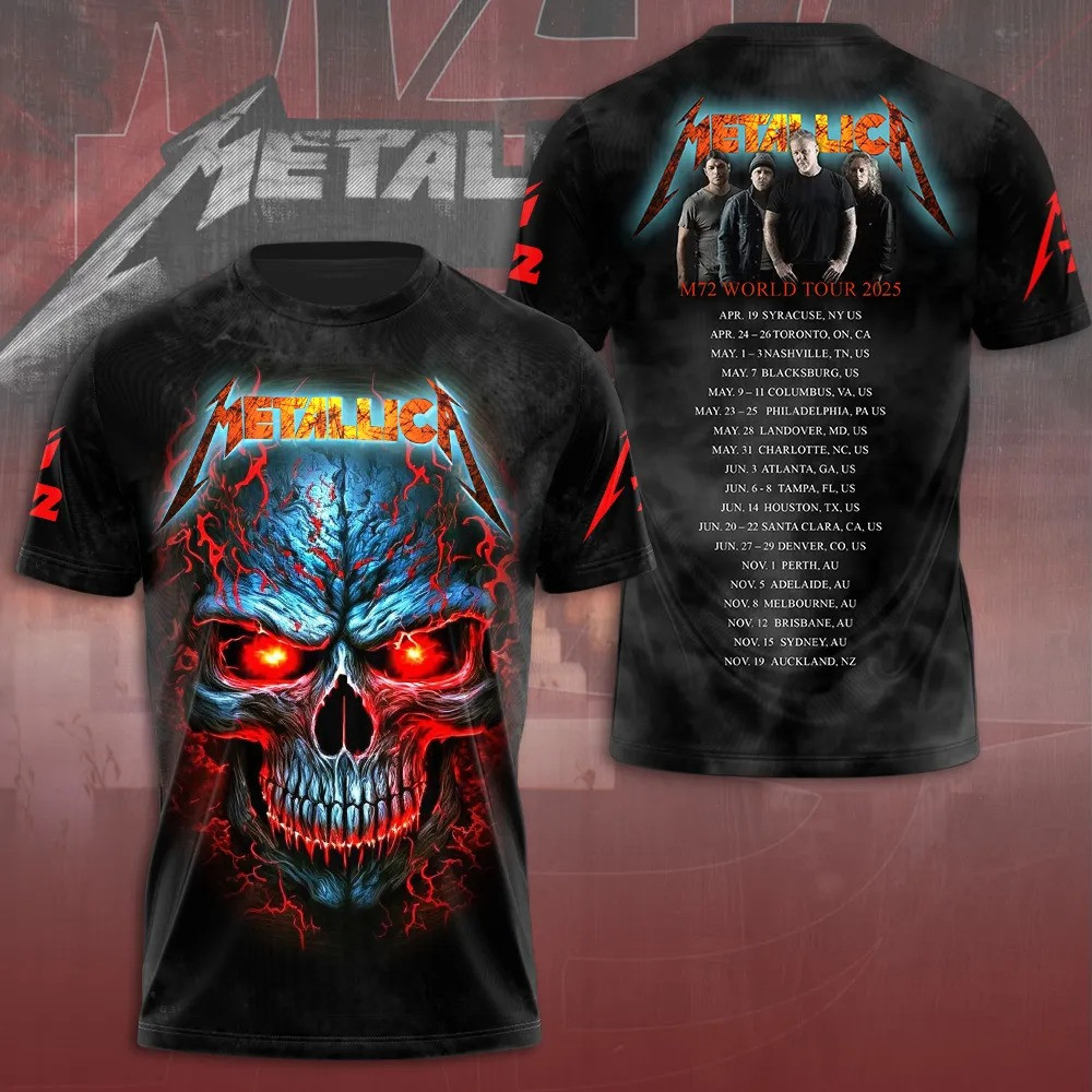 Metallica M72 World Tour 2025 Shirt Merchandise Skull Metallica For Him Oregontrailrvpk Shirt