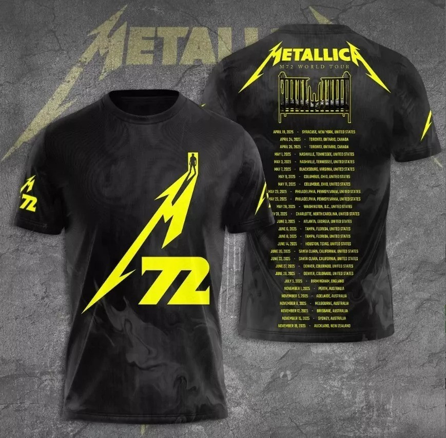 Metallica M72 World Tour 2025 T-Shirt Music For Dudes Oregontrailrvpk Shirt