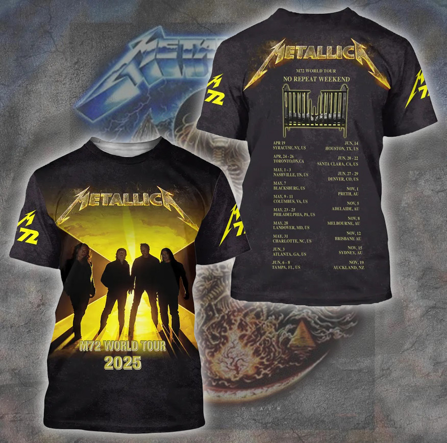 Metallica M72 World Tour 2025 T-Shirt Music Related Gifts For Guys Oregontrailrvpk Shirt