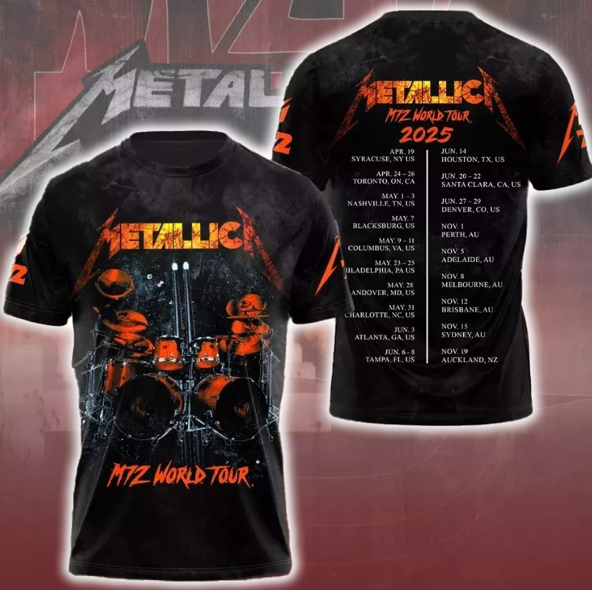Metallica M72 World Tour Date 2025 3D Shirt Gifts For Music Fan For Him Her Oregontrailrvpk Shirt