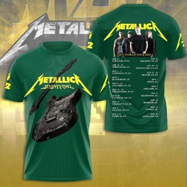 Metallica M72 World Tour Date 2025 3D Shirt Metallica Fan Merch Oregontrailrvpk Shirt