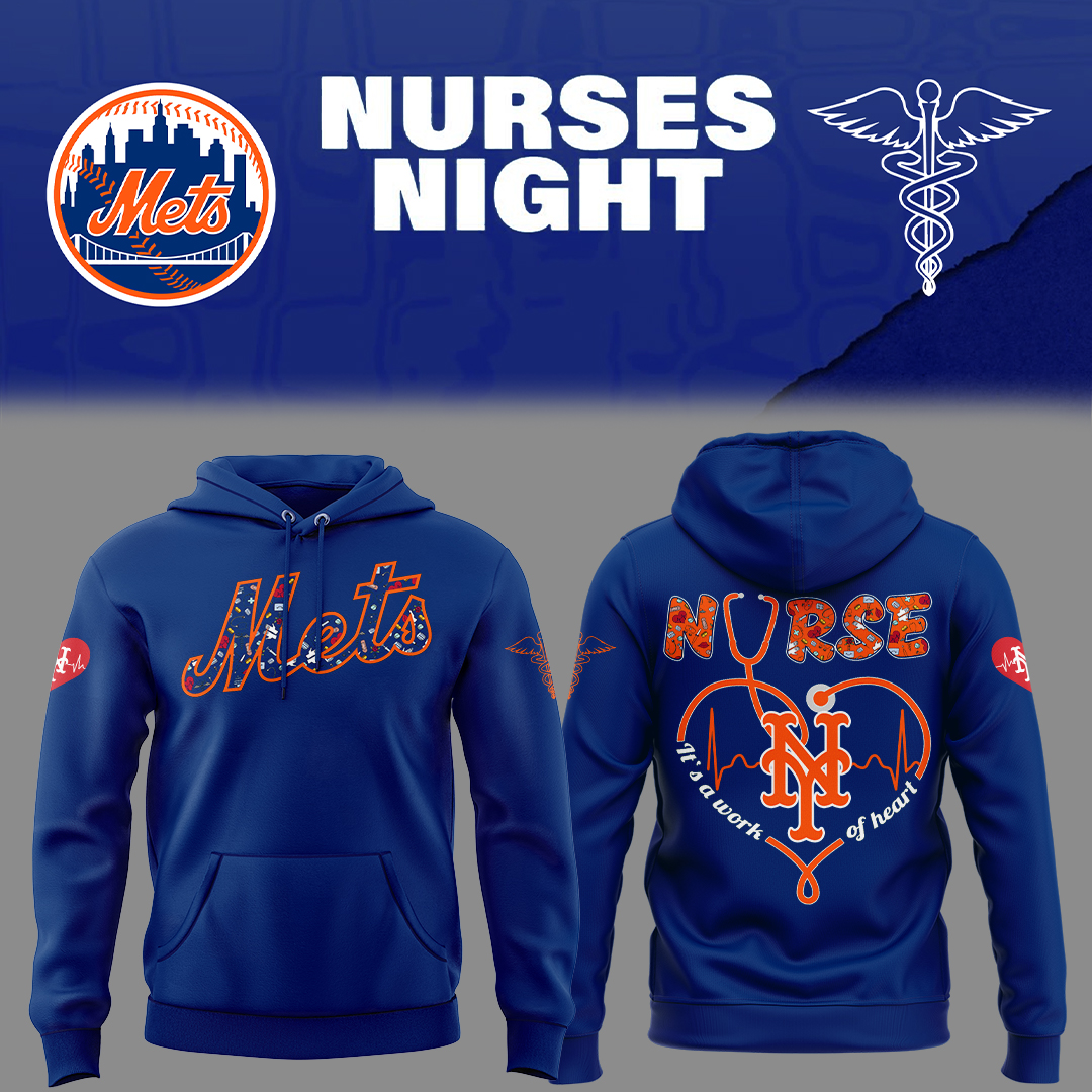 Mets Baseball Nurses Night Blue Hoodie