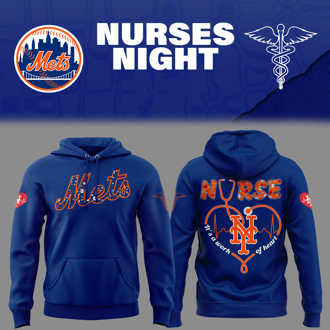 Mets Baseball NURSES NIGHT Blue Hoodie Baseball Player Gift Ideas