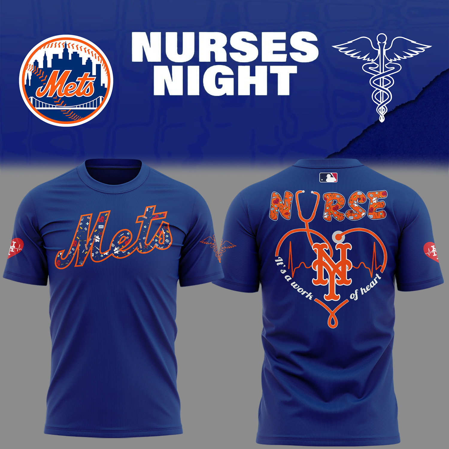 Mets Baseball NURSES NIGHT Blue T-Shirt Baseball Player Gift Ideas Oregontrailrvpk Shirt