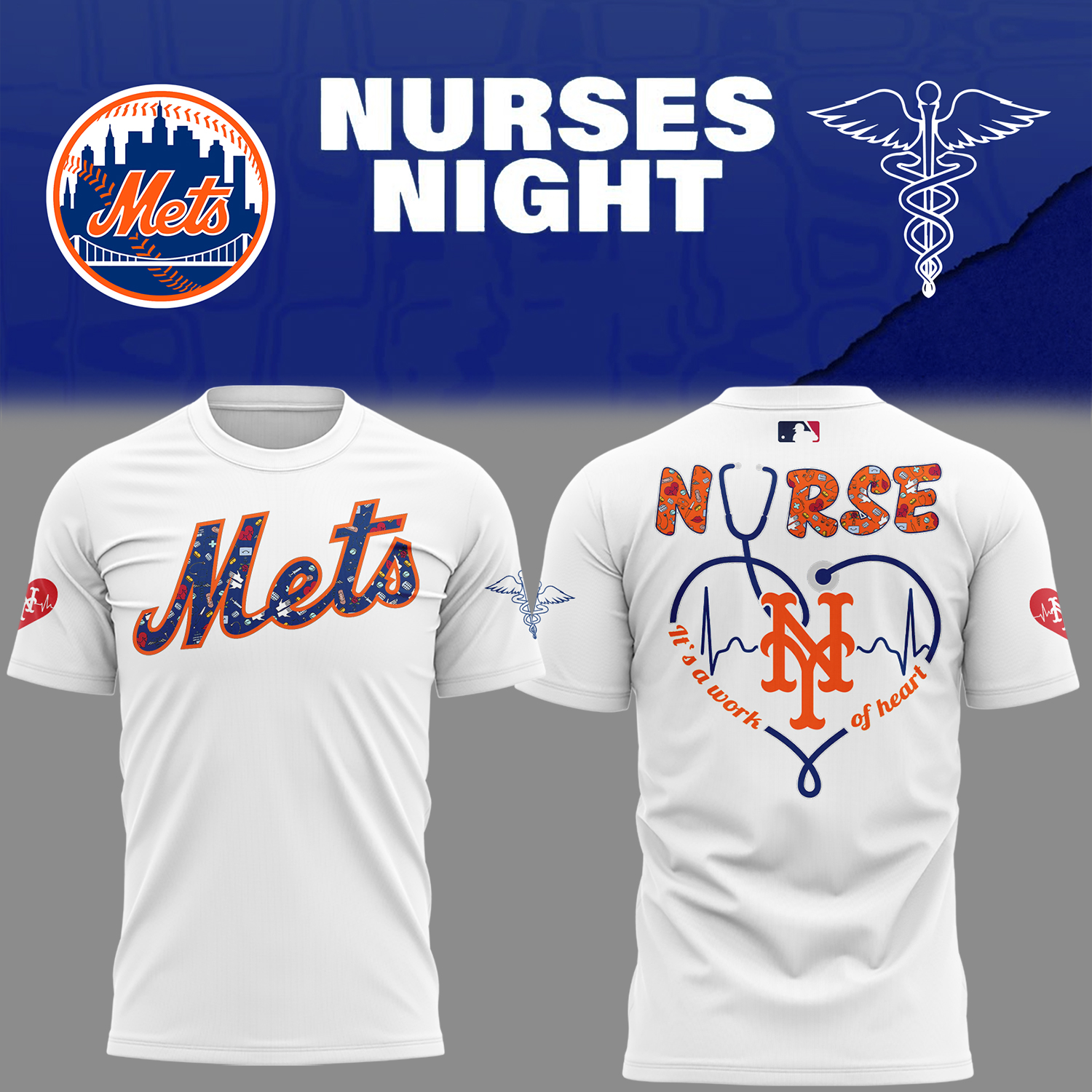 Mets Baseball Nurses Night White T-Shirt For Baseball Players Baseball Father's Day Gifts Oregontrailrvpk Shirt