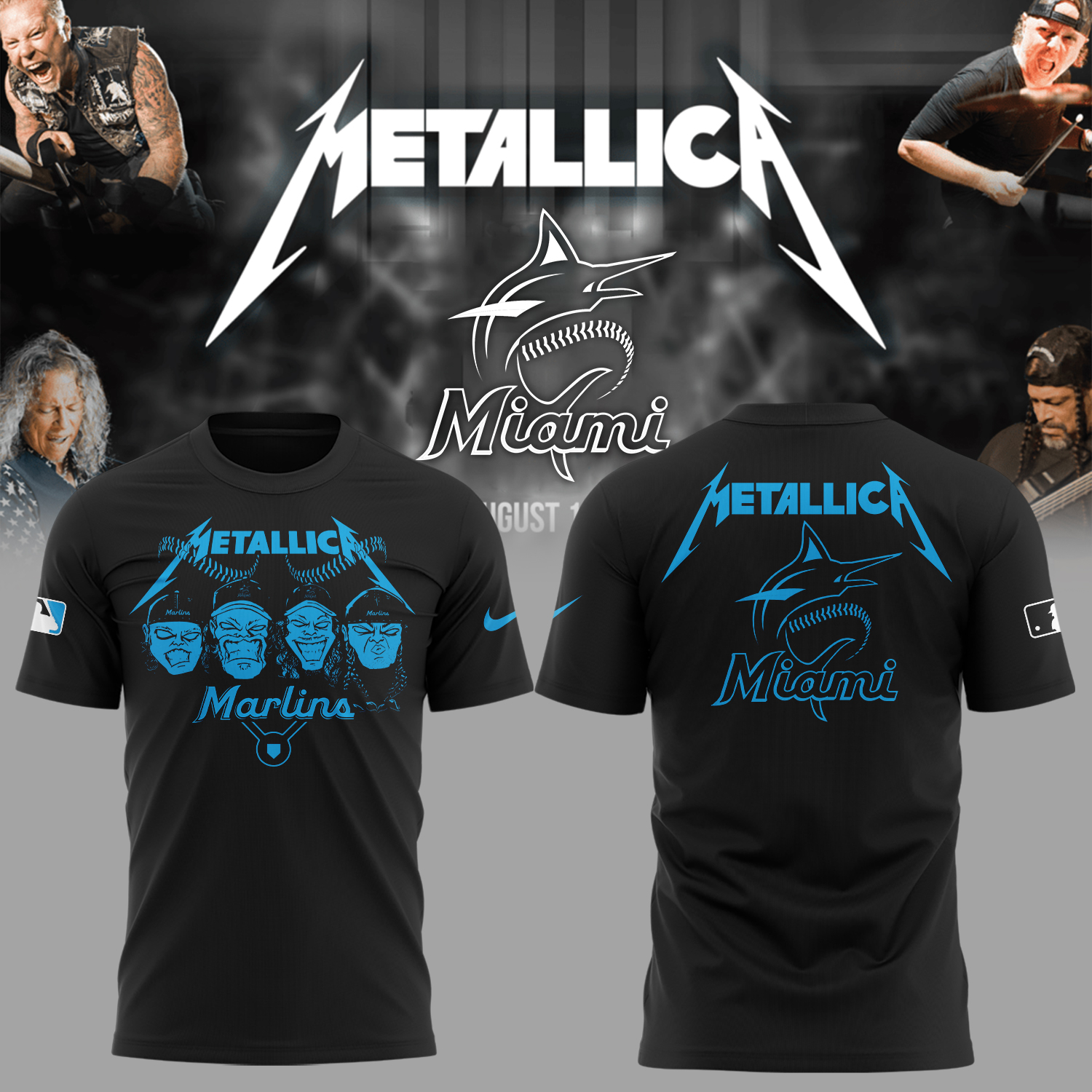 Miami Marlins Baseball Metallica Night T-Shirt Baseball Coach Gift Ideas Oregontrailrvpk Shirt