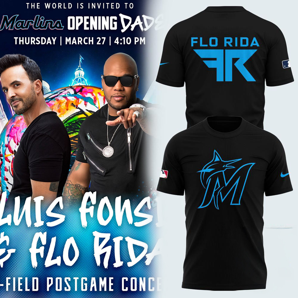 Miami Marlins x Luis Fonsi and Flo Rida 2025 New 3D Shirt Gifts For Baseball Fan Oregontrailrvpk Shirt