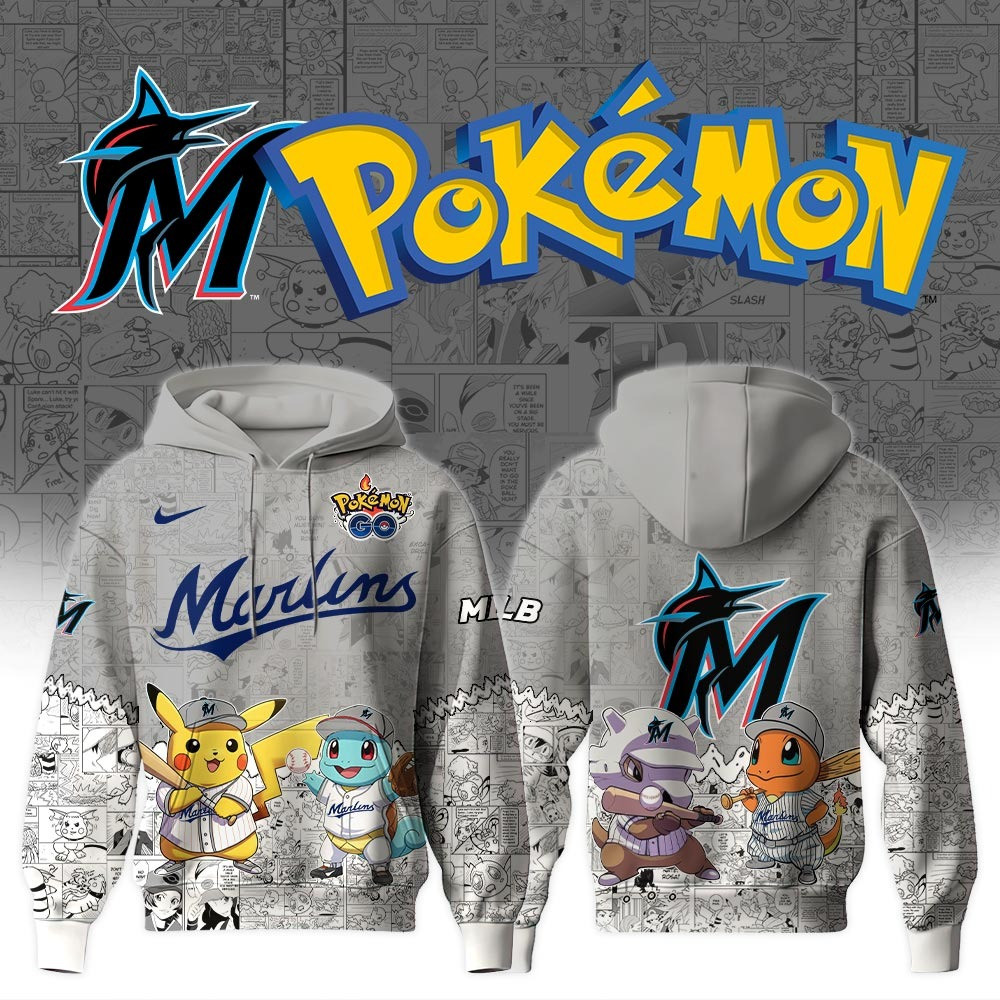 Miami Marlins X Pok mon Go Hoodie MLB Fan Merch For Him Her