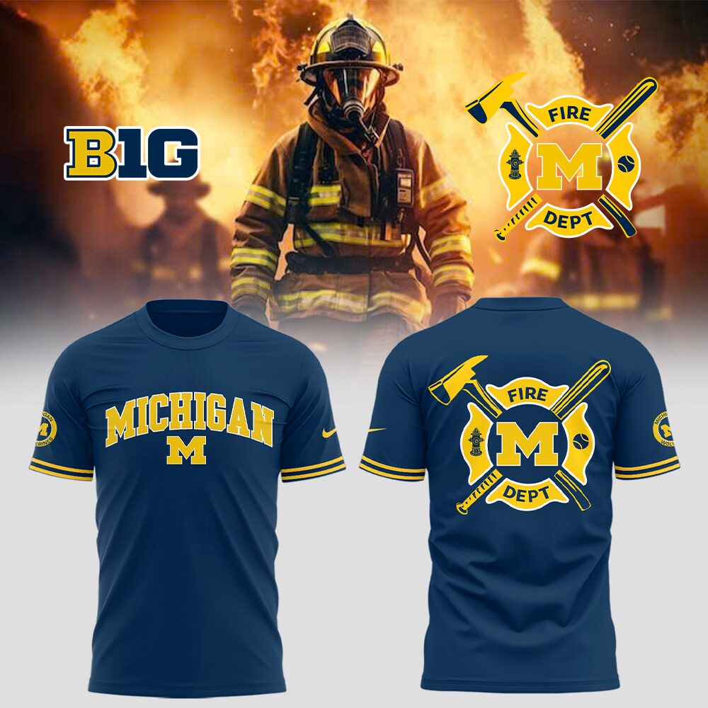 Michigan Baseball x Firefighter Appreciation Night T-Shirt Unique Baseball Gifts Oregontrailrvpk Shirt