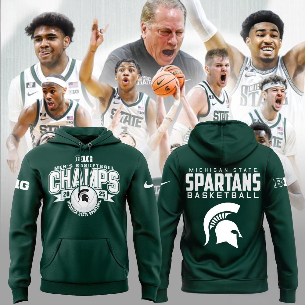 Michigan State 2025 Big Ten Mens Basketball Regular Season Champions Limited Hoodie