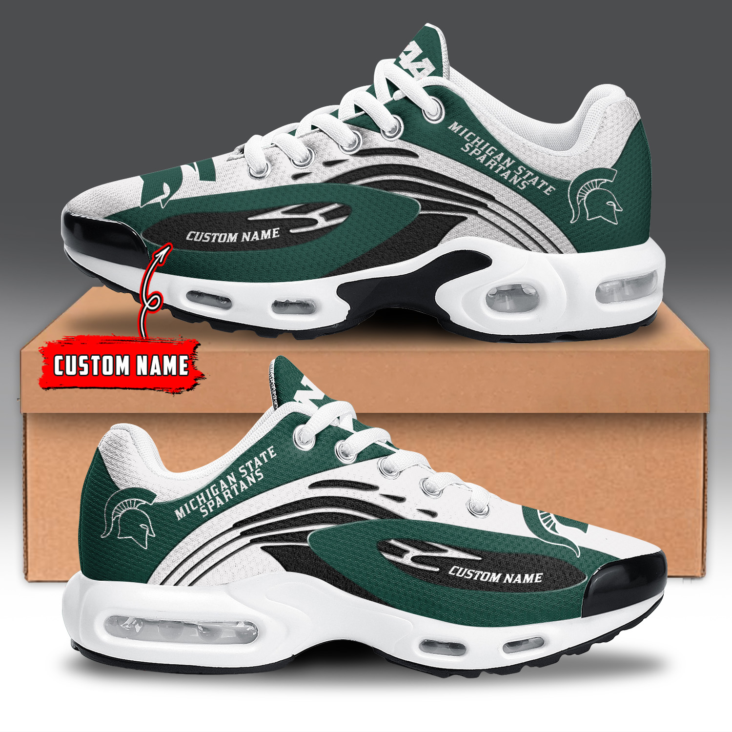 Michigan State Spartans Air Max Plus Shoes Sneakers For Men And Women
