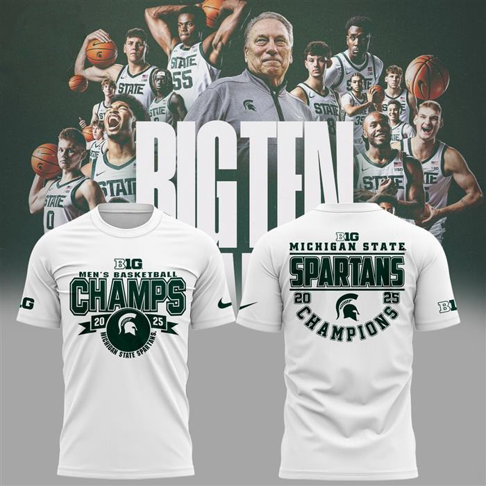 Michigan State Spartans Big 10 Regular Season Champions 2025 T-Shirt For Basketball Fan Oregontrailrvpk Shirt