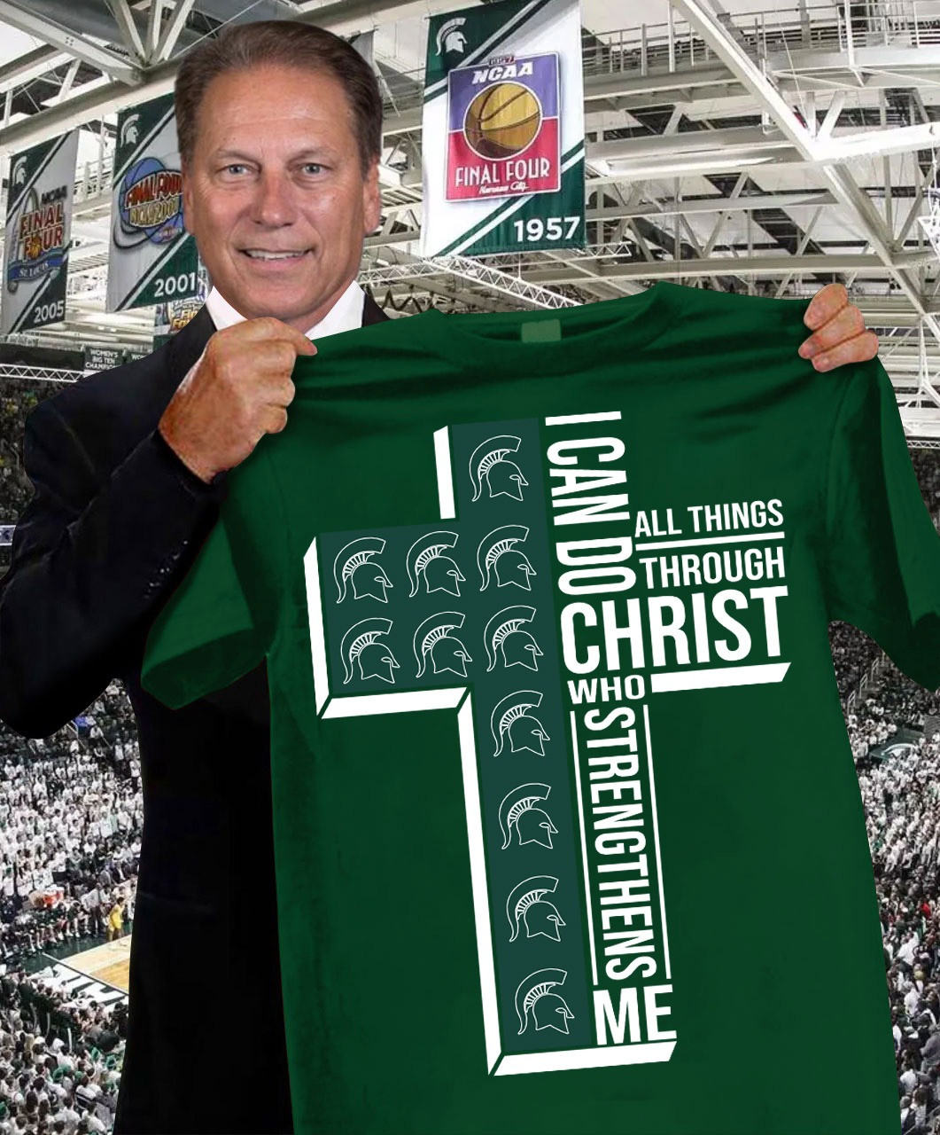 Michigan State Spartans Faith T-Shirt Can Do All Things Through Christ Who Strengthens Me Oregontrailrvpk Shirt