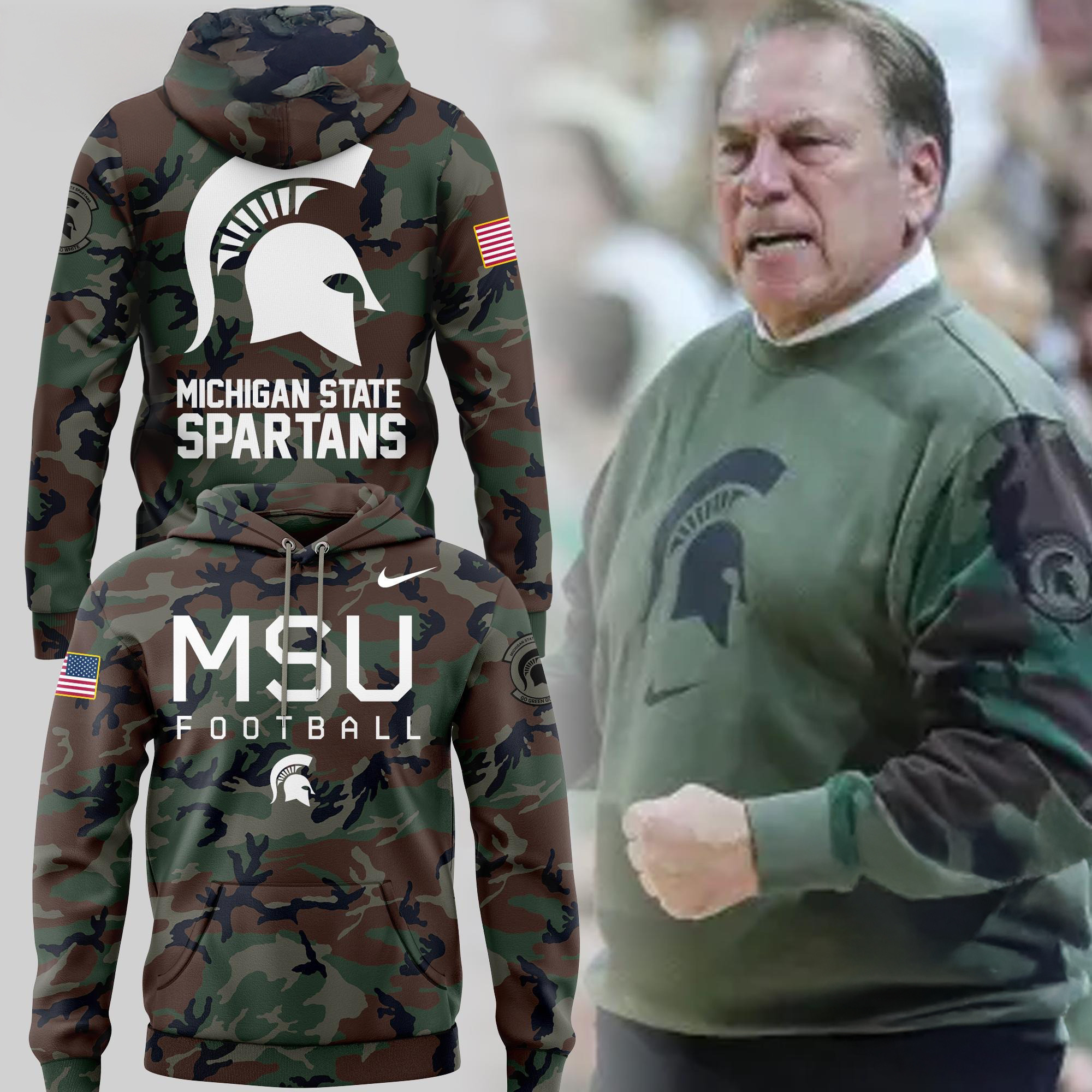 Michigan State Spartans Limited Edition Veteran Camo Hoodie
